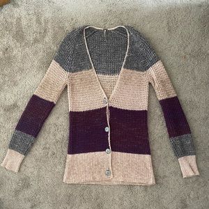 Free People colorblock sweater cardigan M